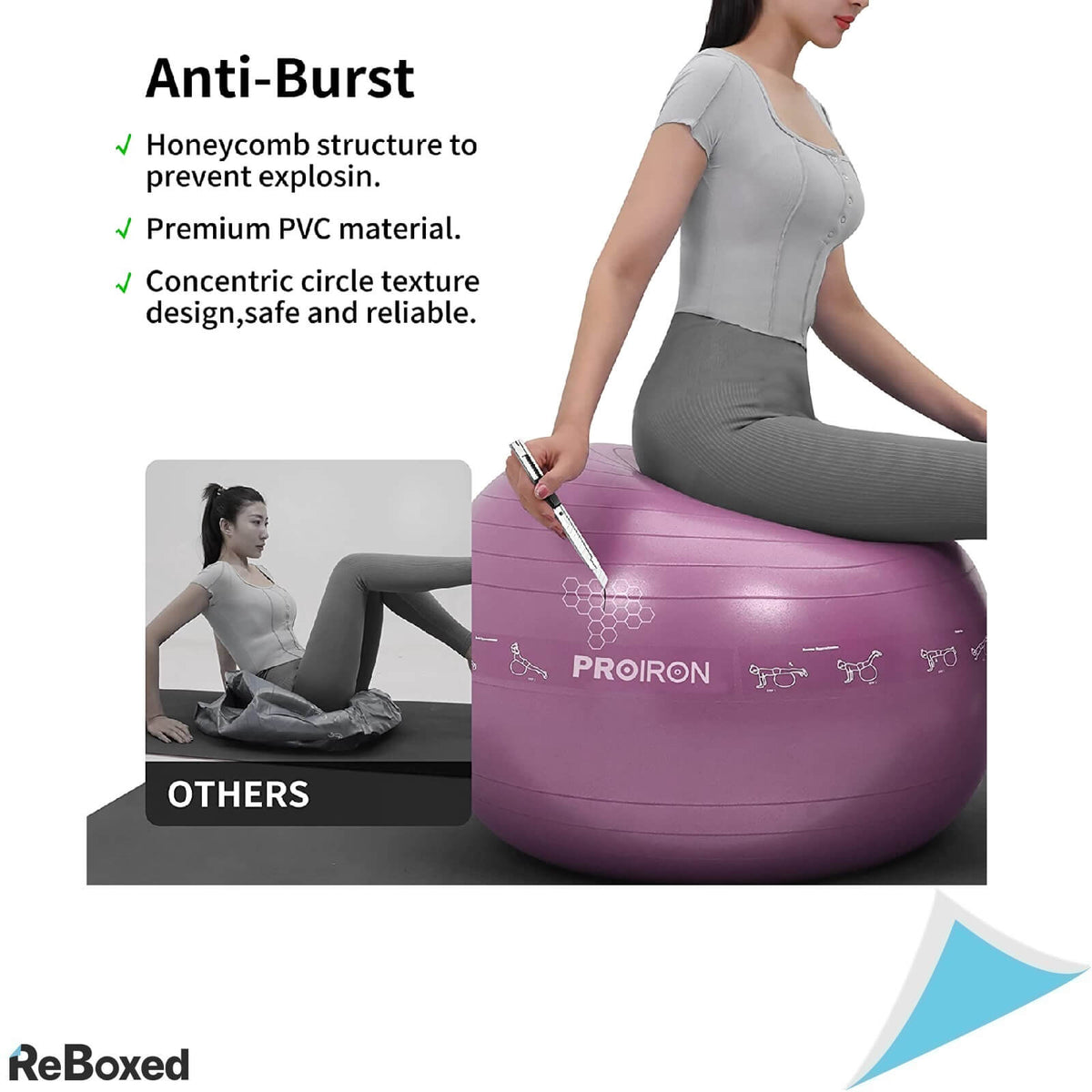 Proiron Minge Antiderapanta 75cm Pink Fitness Pilates Fizioterapie