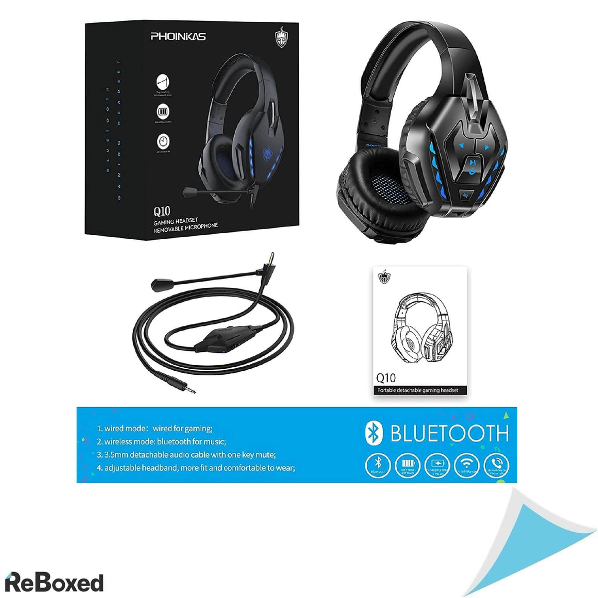 Q10 Casca 2-in-1 Bas Surround Gaming Bluetooth sau cu Fir