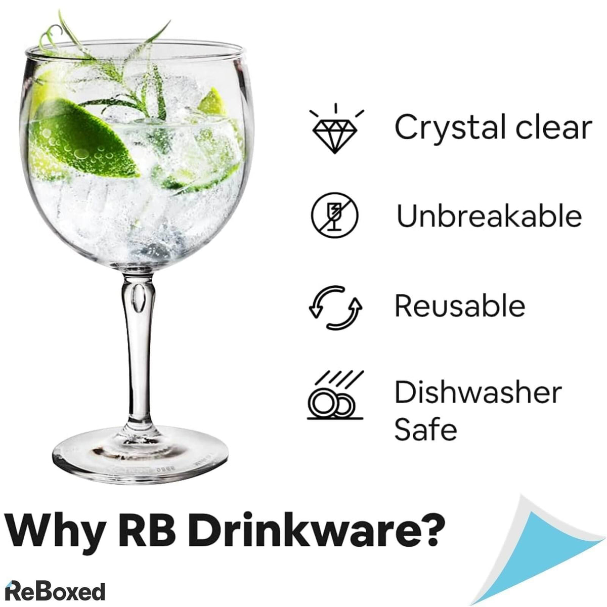 RBDrinks Set 6 Pahare 300ml Premium Gin Reutilizabile