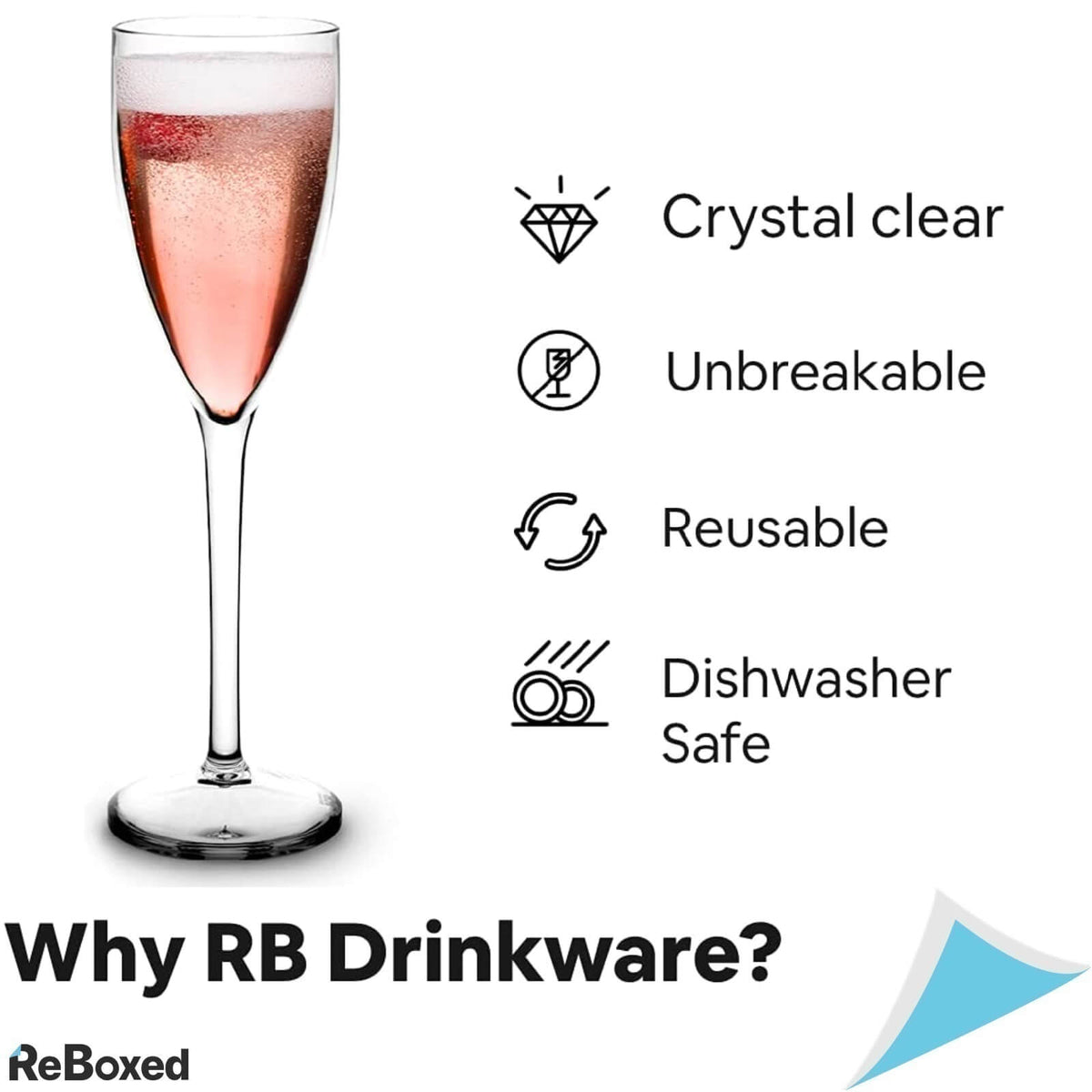 RBDrinks Set 6 Pahare 15cl Premium Sampanie Reutilizabile