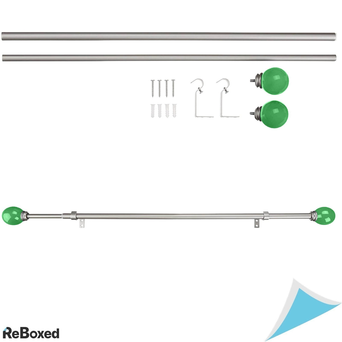 AmazonBasics Tija Galerie Metal Draperii si Perdele finisaj Bila Verde