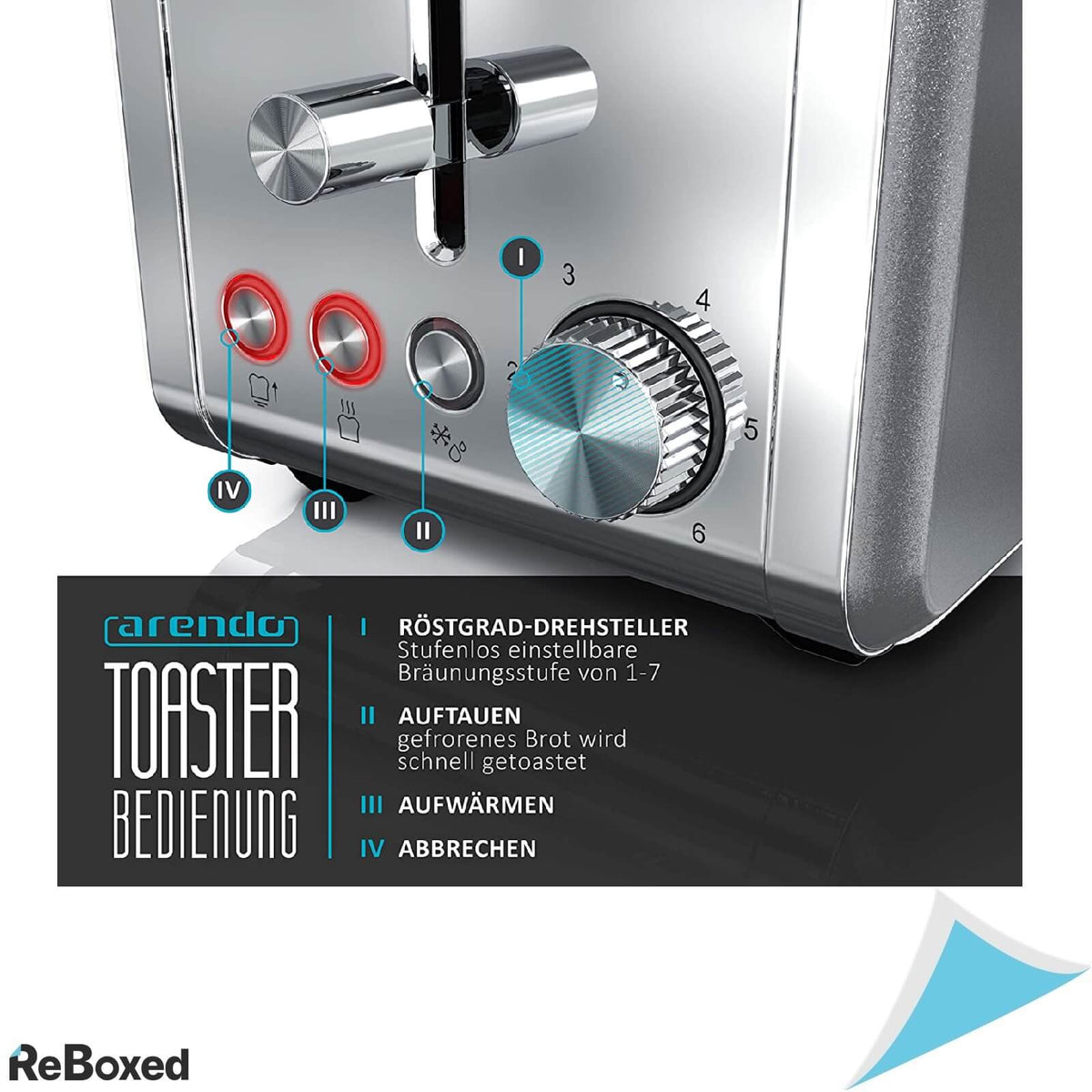 Arendo Prajitor de Paine Felii Mari 1500W cromat