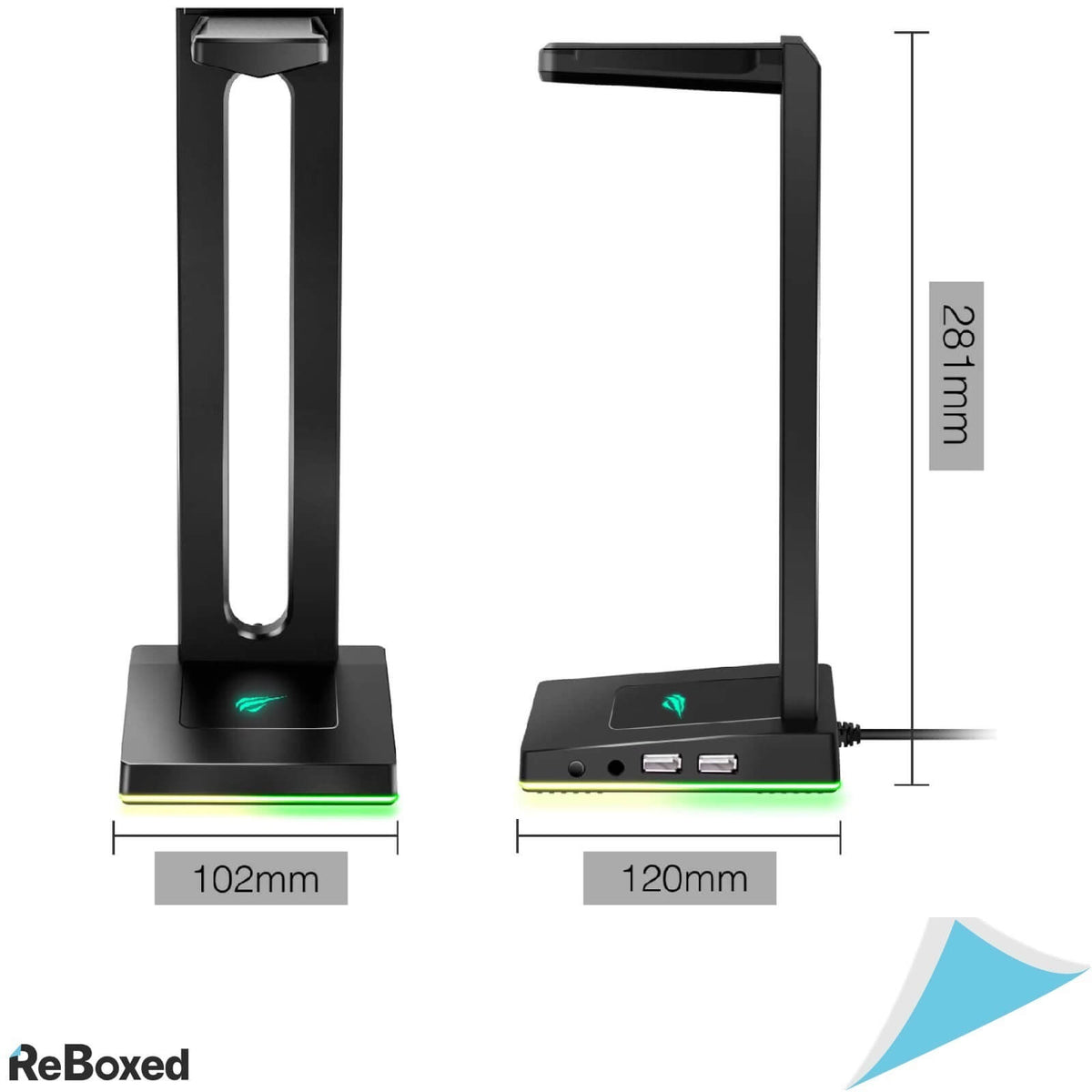 Havit RGB Suport Casca Gaming cu 2 Porturi USB si Iluminare