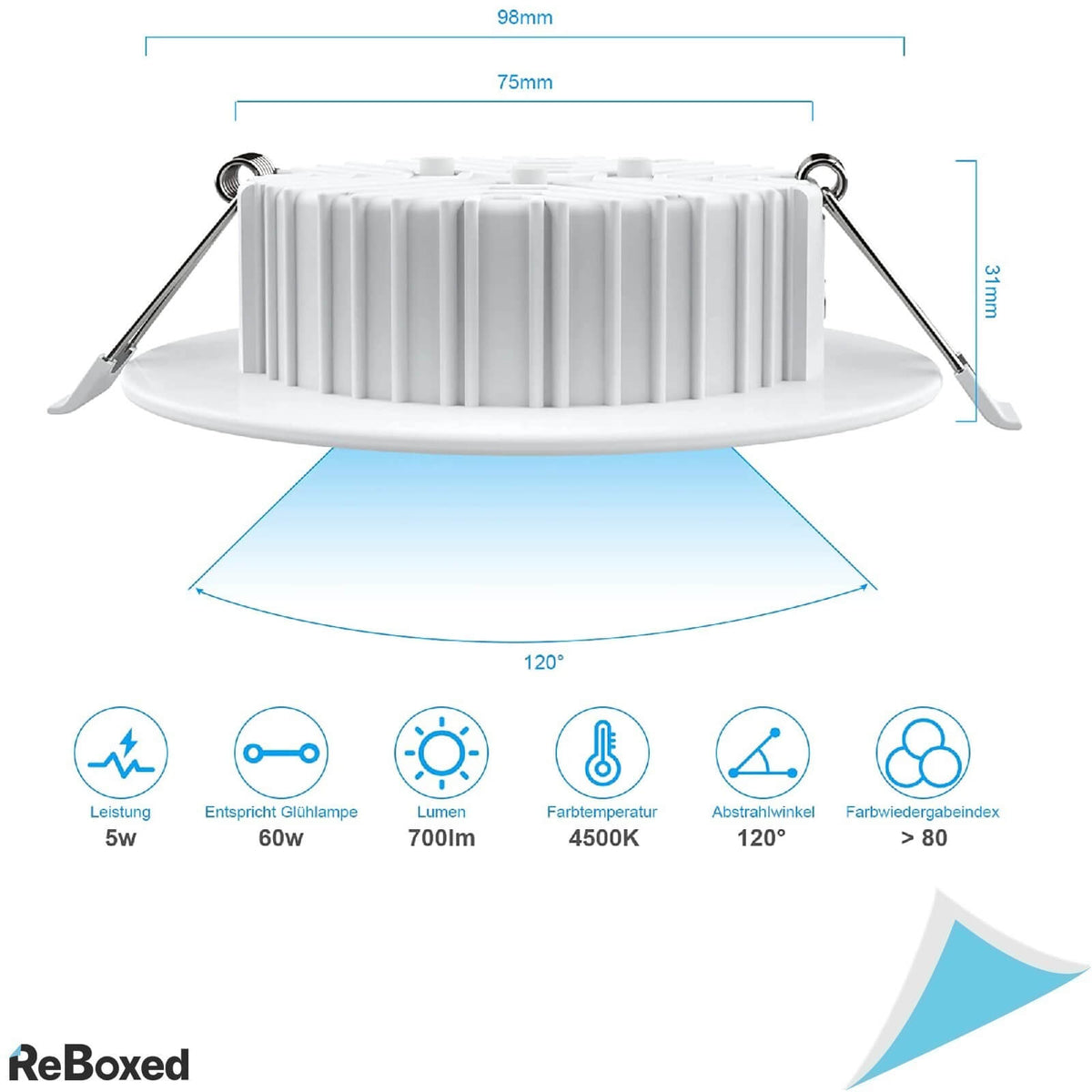 Set 6 Spoturi LED 230V Aluminiu Turnat 5W 4500K IP44 98mm