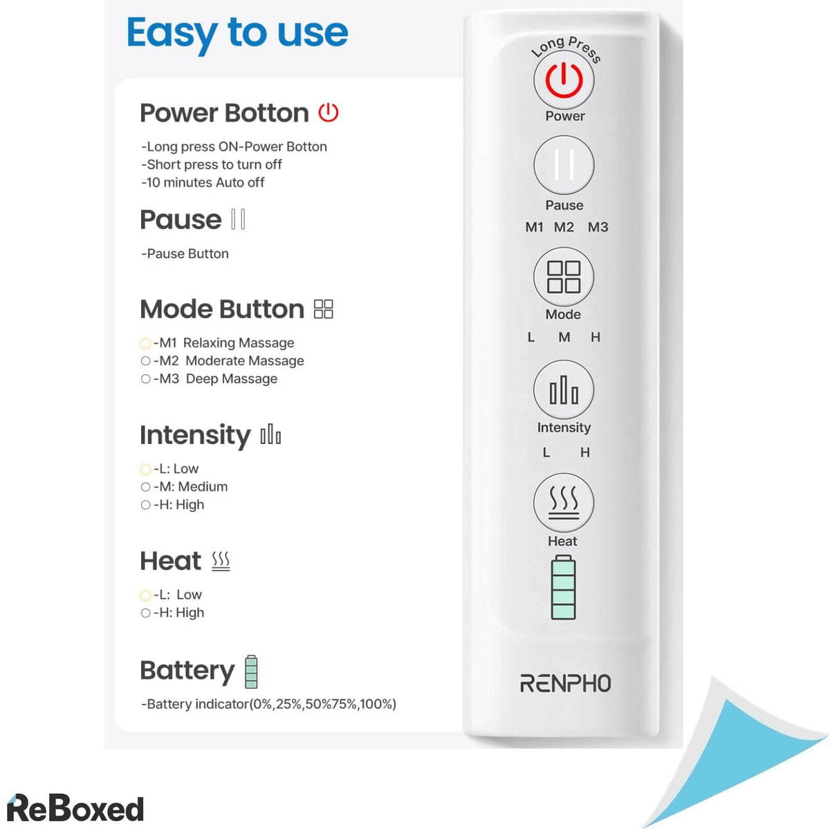 Renpho R-V002 Aparat Masaj Cap Multifunctional cu Incalzire USB