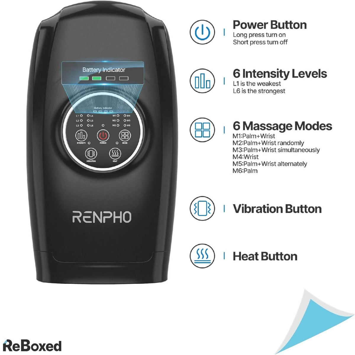 Renpho Aparat de Masaj pentru Mana Caldura Compresie 6 Moduri