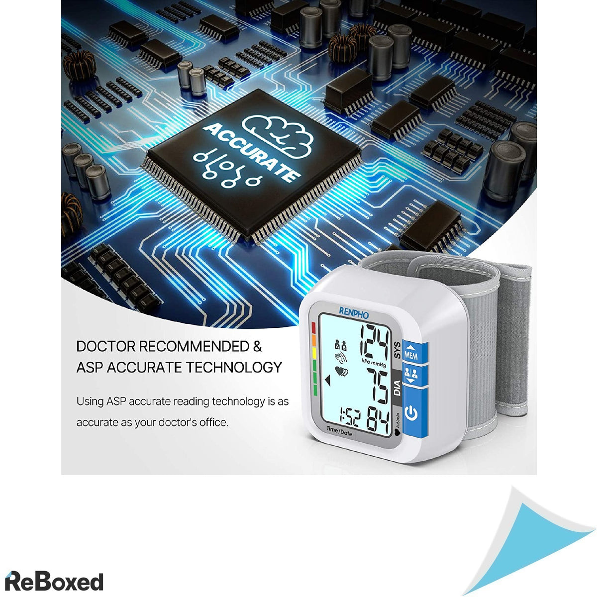 Renpho Aparat de Tensiune Arteriala de Incheietura Asistent Vocal