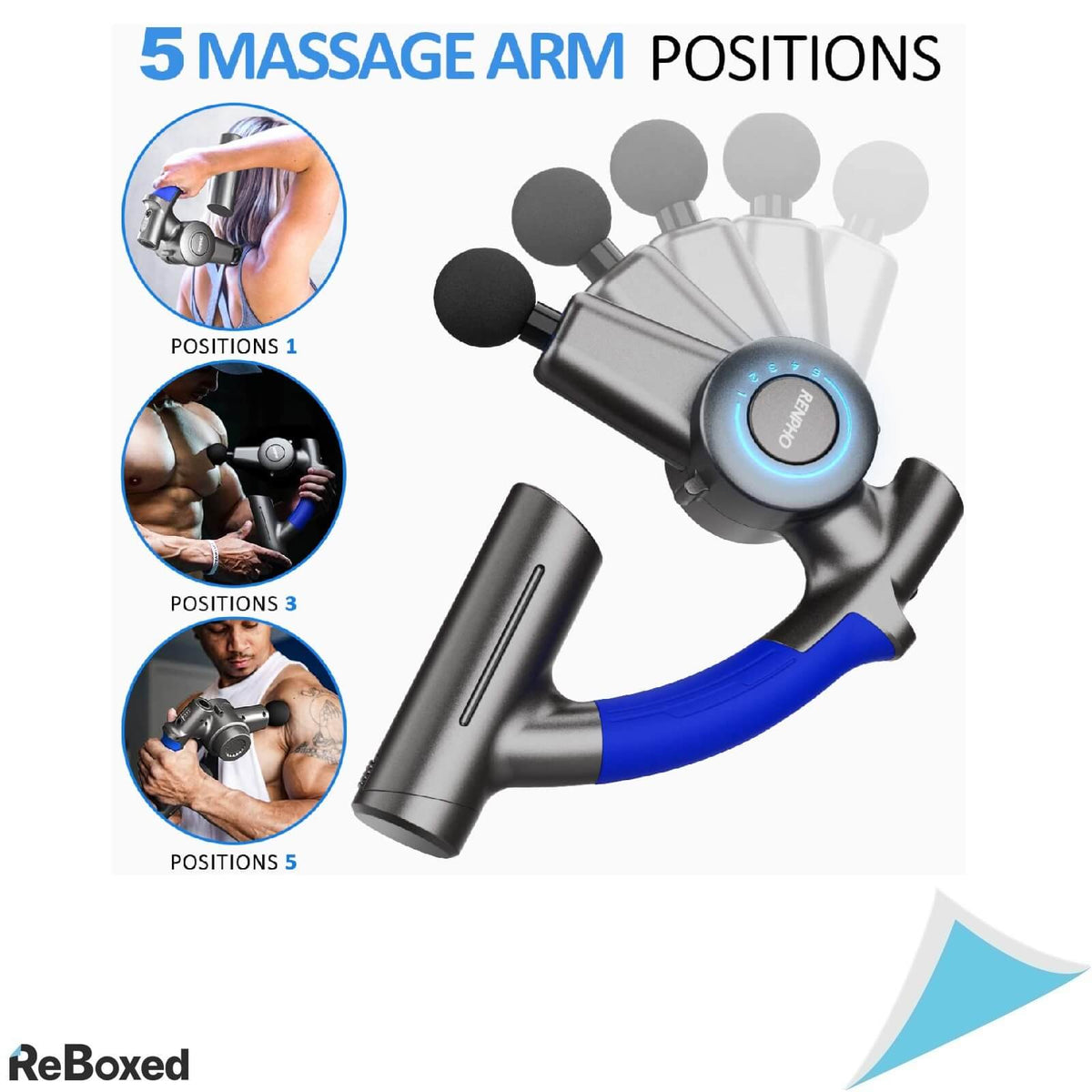 RENPHO Pistol de Masaj cu brat Reglabil pentru Tesuturi Profunde