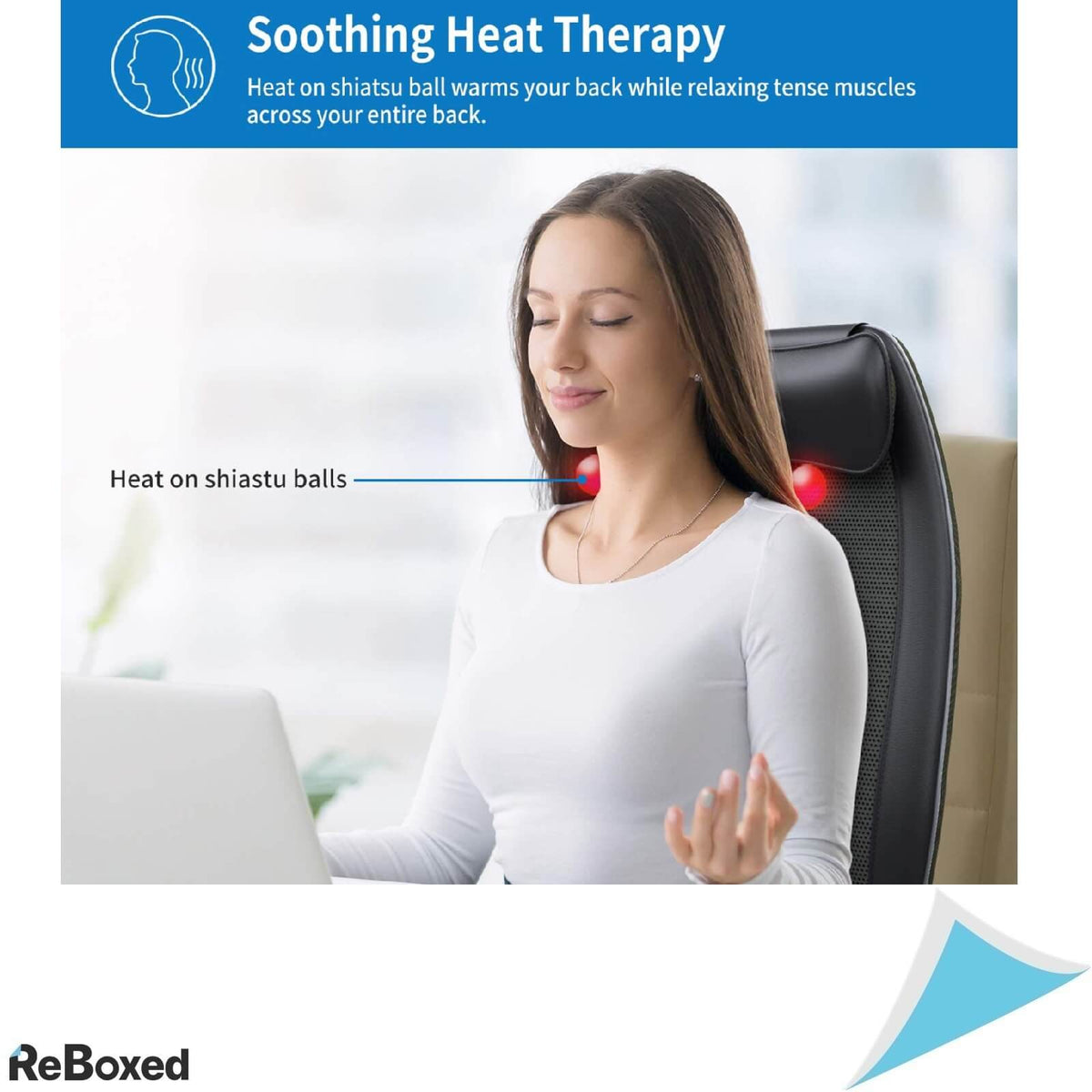 Renpho Husa de Scaun pentru Masaj Shiatsu Caldura si Vibratii 3 Zone