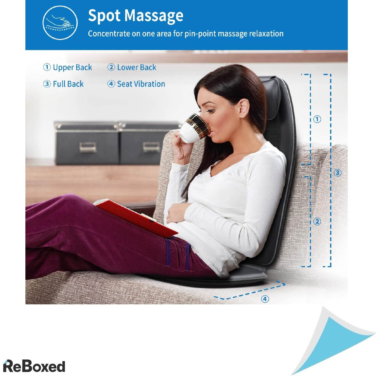 Renpho Husa de Scaun pentru Masaj Shiatsu Caldura si Vibratii 3 Zone