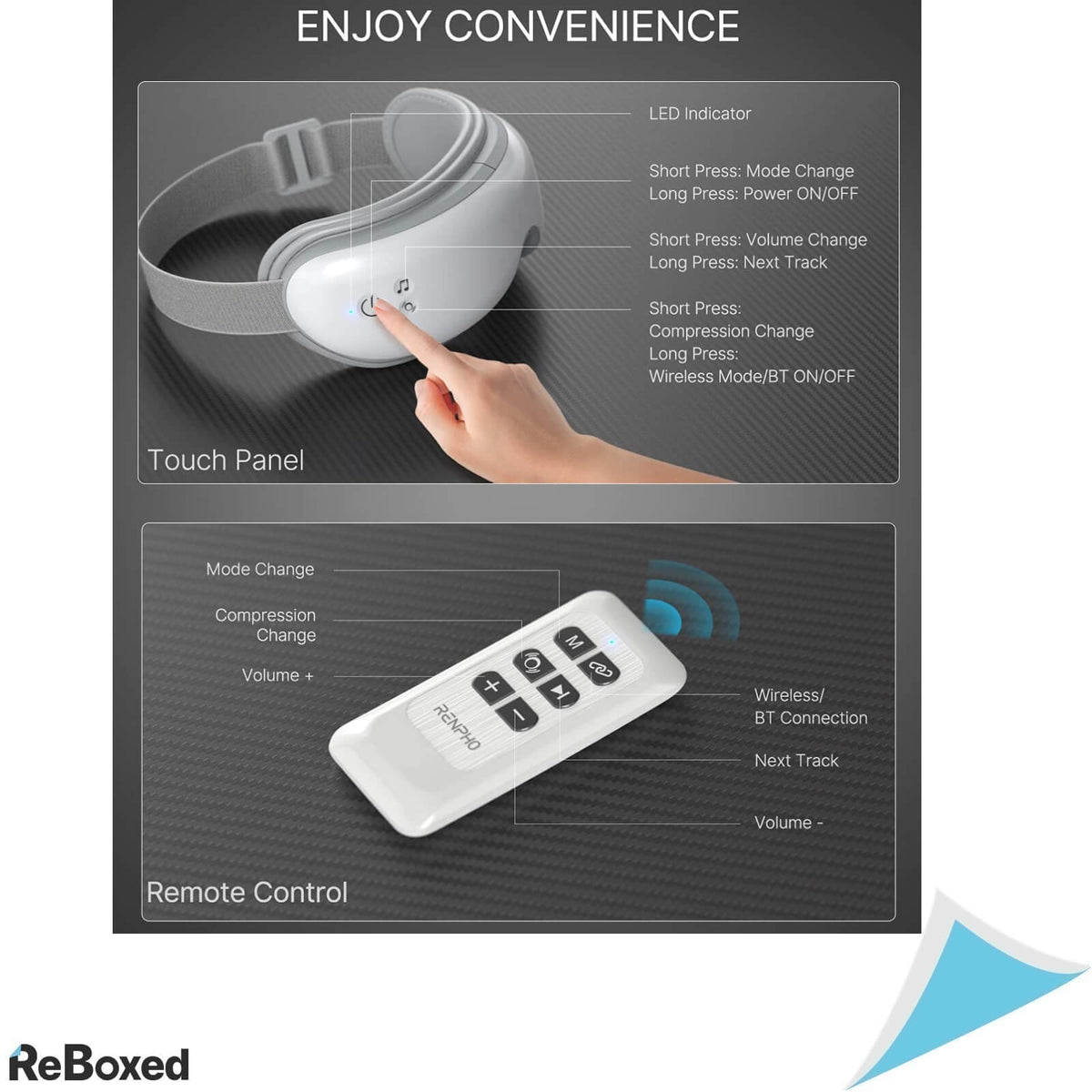 RENPHO Aparat Masaj Ochi Bluetooth Incalzire Telecomanda