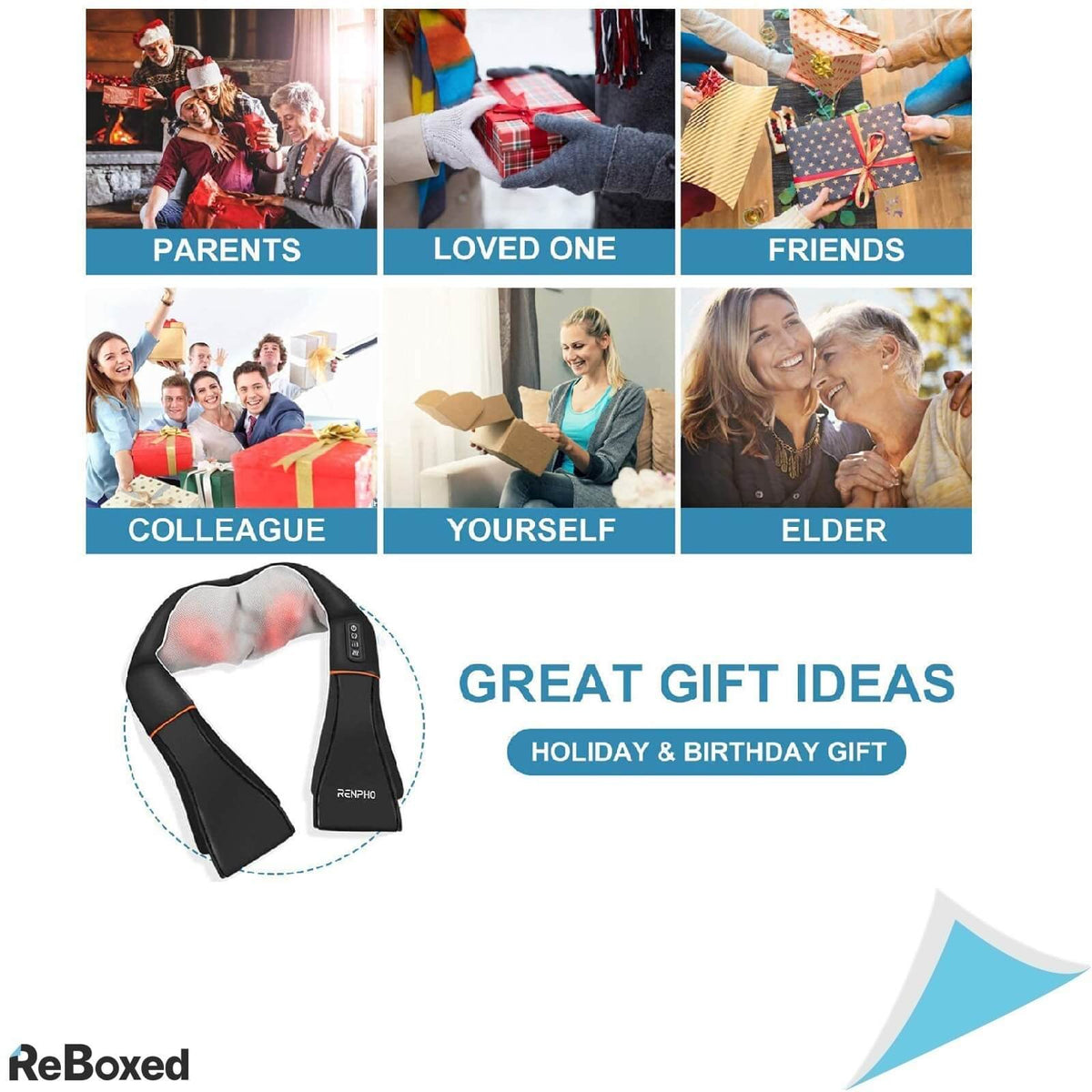 RENPHO 3D Body Aparat Masaj Shiatsu Gat si Umeri cu Incalzire