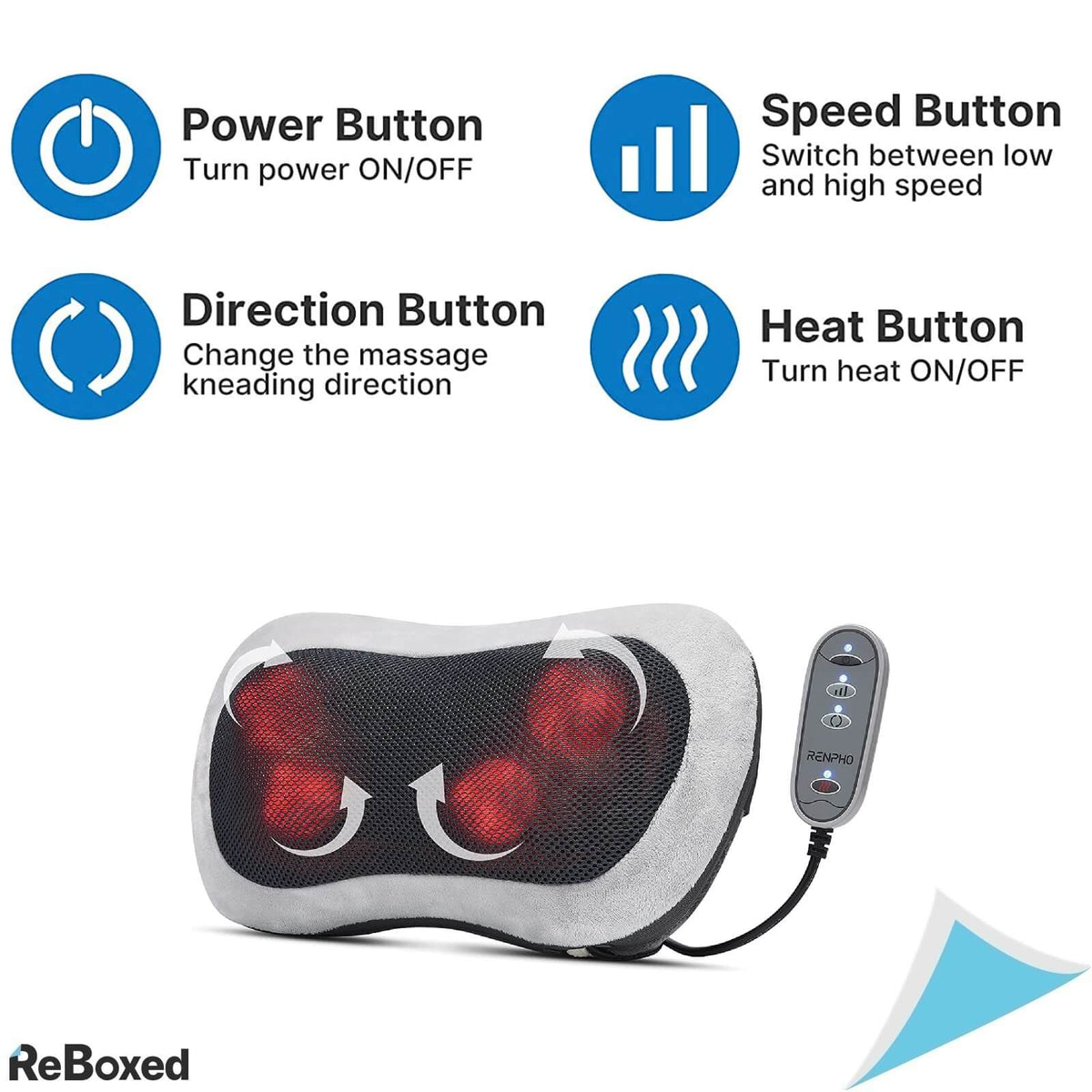 Renpho Perna Masaj Shiatsu 4 Noduri Caldura Umeri Gat Spate