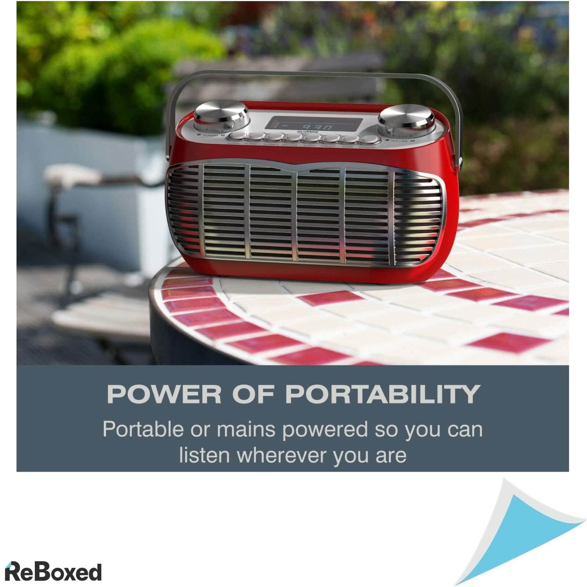 Audible Fidelity FM Radio Vintage Afisaj LCD Difuzoare 3W Rosu