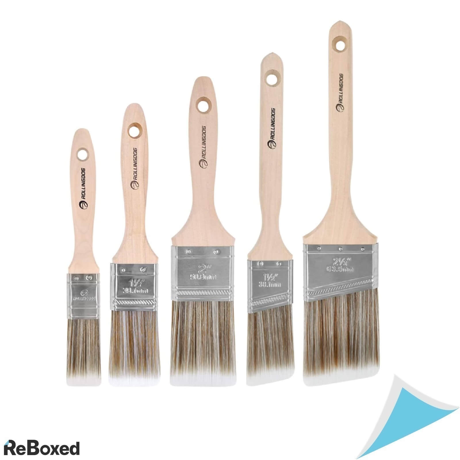 Rollingdog W1000 Set de 5 Pensule Drepte si Unghiulare Vopsea Latex