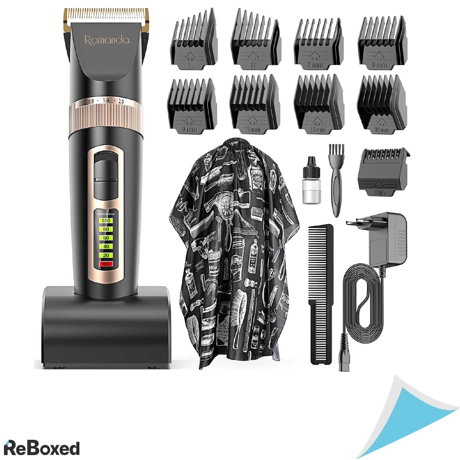 Romanda Aparat de Tuns si Conturat Lame Ceramice 8 Accesorii