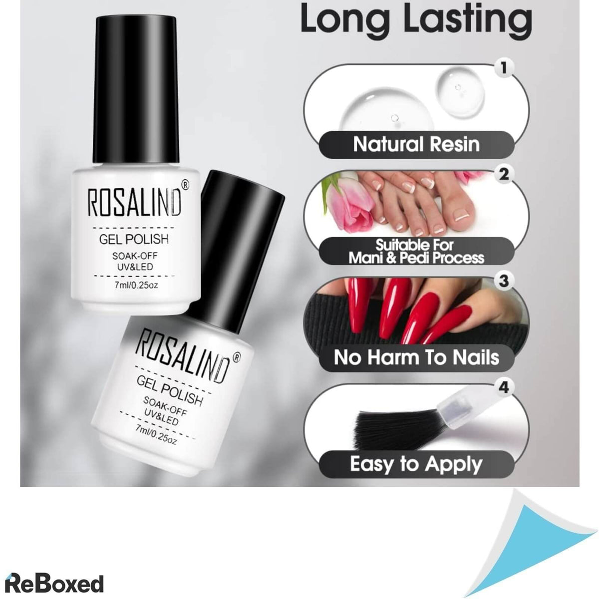 Rosalind Set 4 bucati Gel Unghii 7ml LED Permanent Polish UV