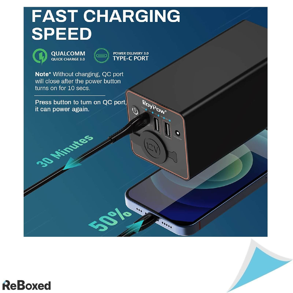 RowPow C86 Power Bank 30W PD USB-C 23400mAh cu Priza de 12V