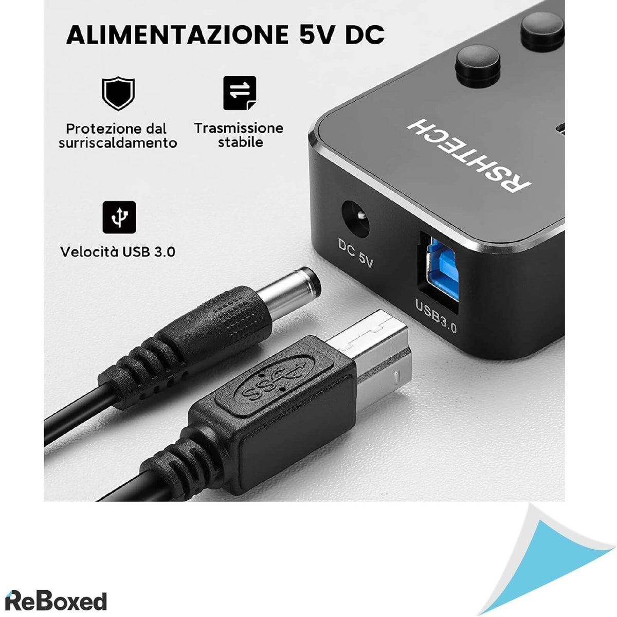 RSHTECH RSH-518-2 HUB USB 3.0 7 Porturi cu Comutator