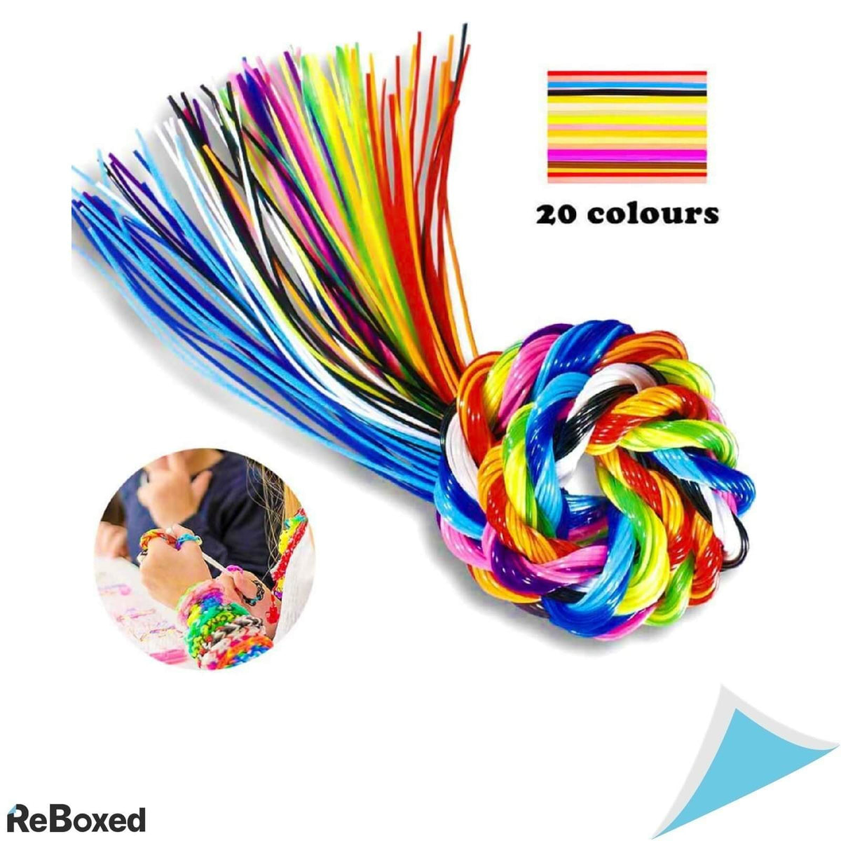 Scoubidou Set 200 Fire din Plastic pentru Impletit 20 culori