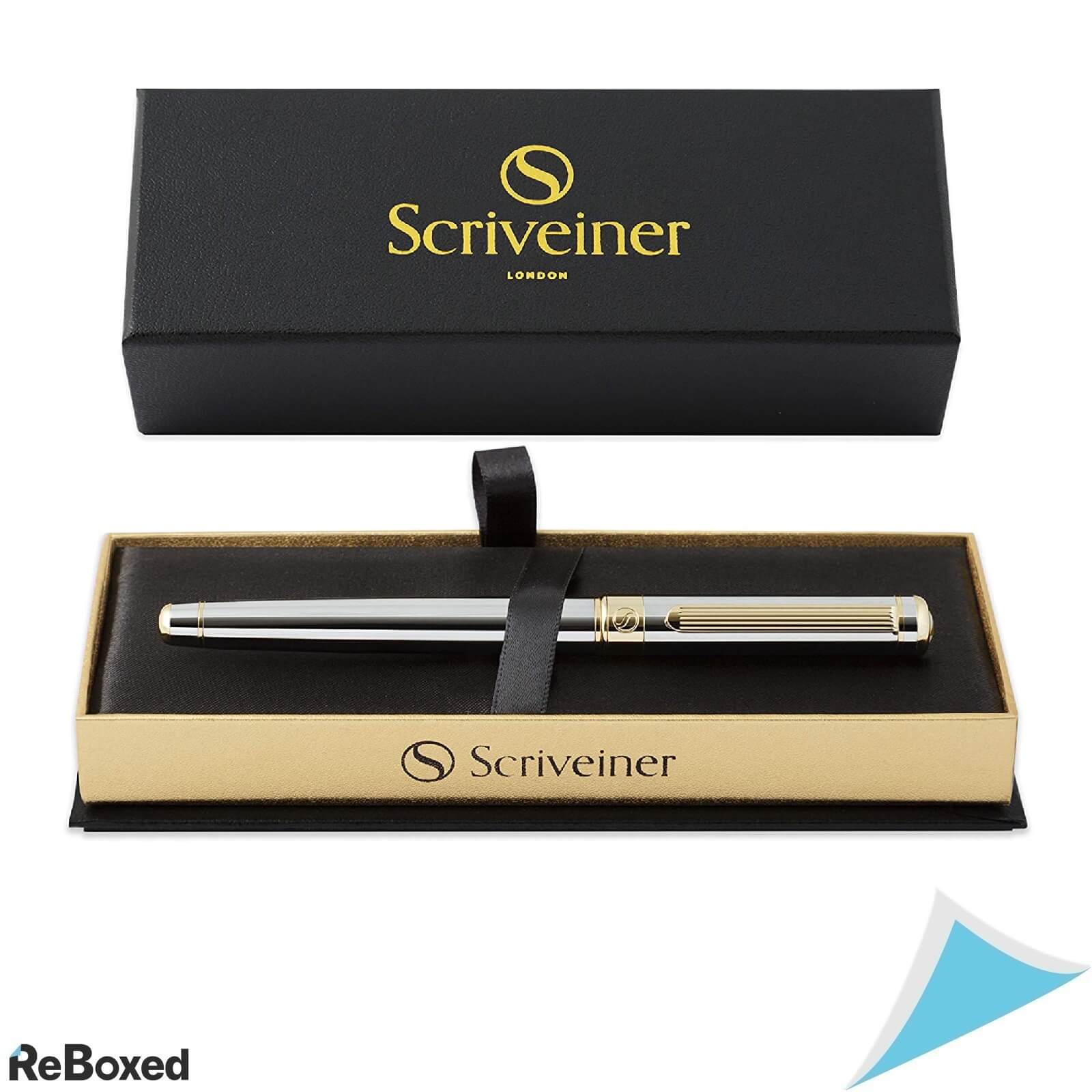 Scriveiner Silver Rollerball Pix de Lux cu Finisaj Aur 24K