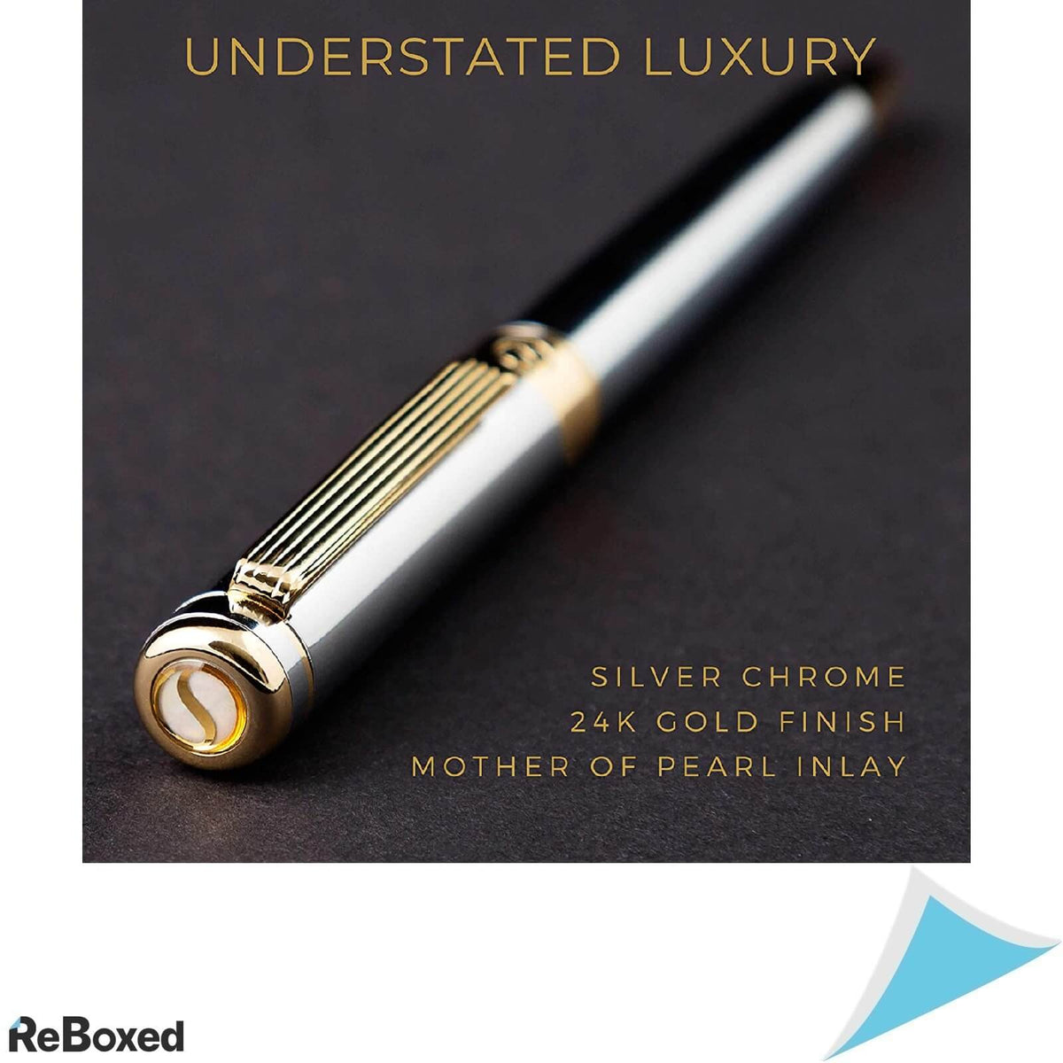 Scriveiner Silver Rollerball Pix de Lux cu Finisaj Aur 24K