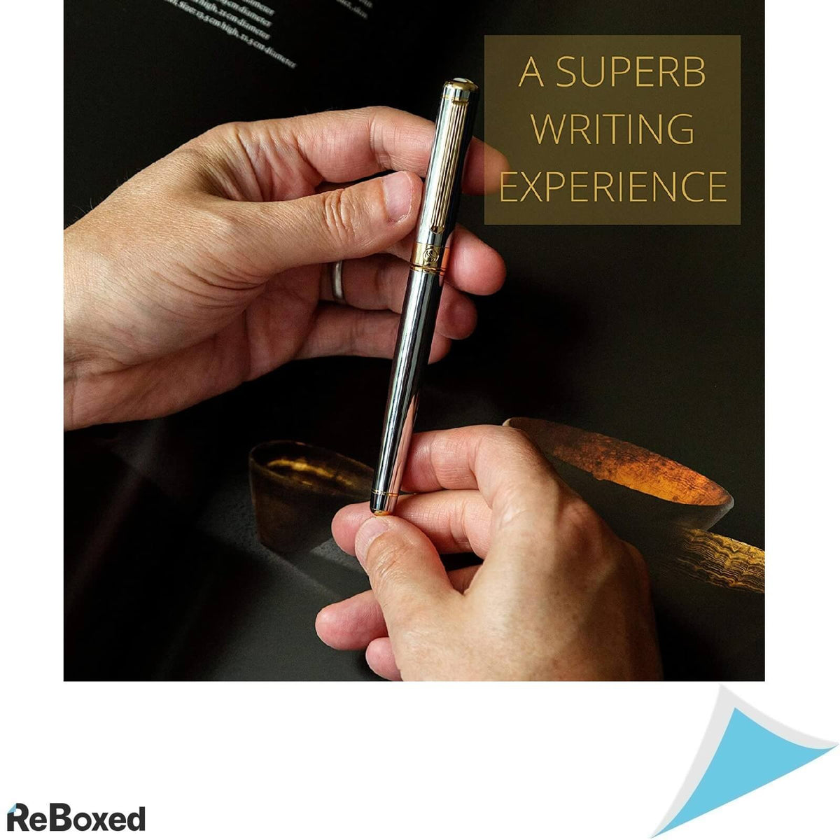 Scriveiner Silver Rollerball Pix de Lux cu Finisaj Aur 24K