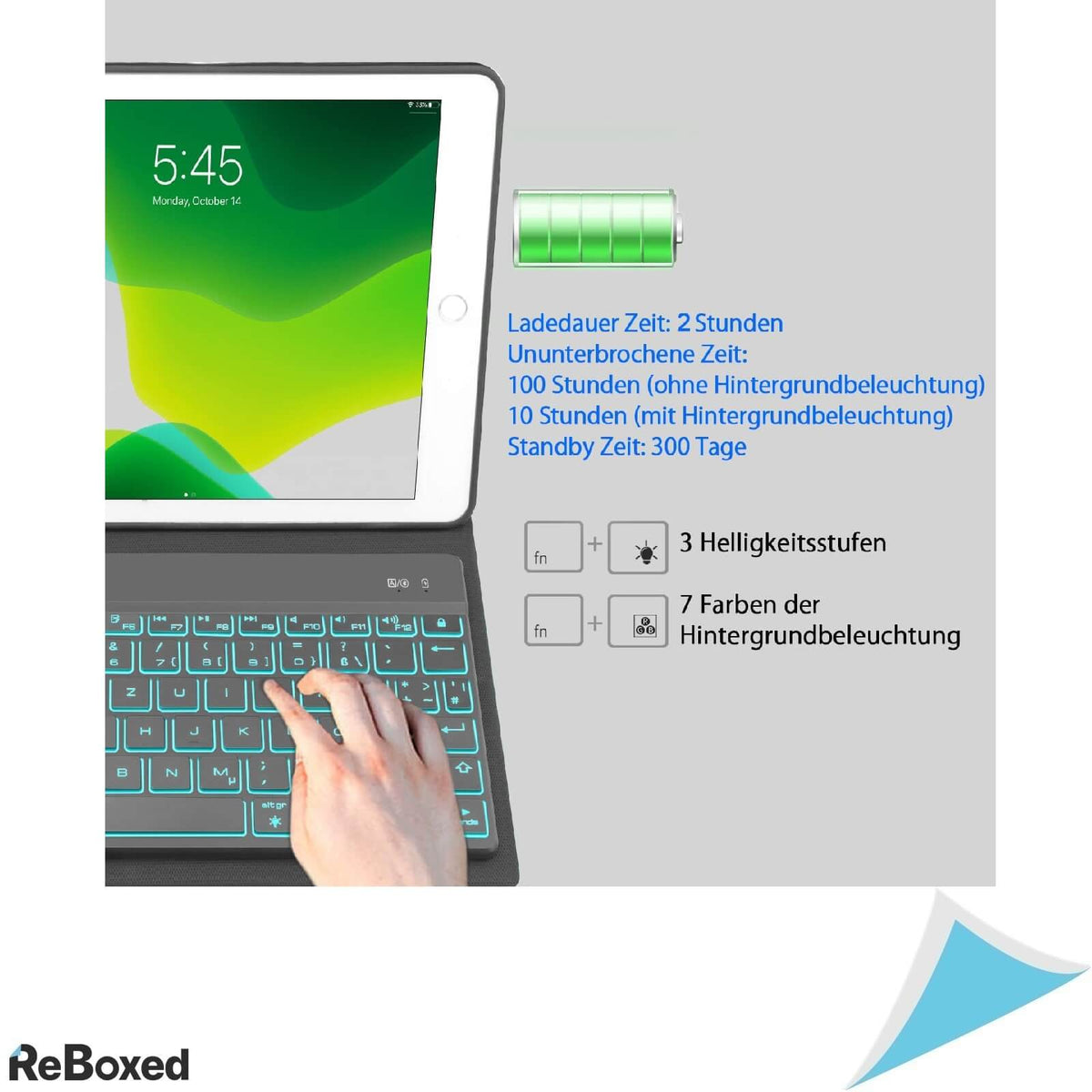 Husa si Tastatura Iluminata Bluetooth iPad 10.2 Air3 QWERTZ