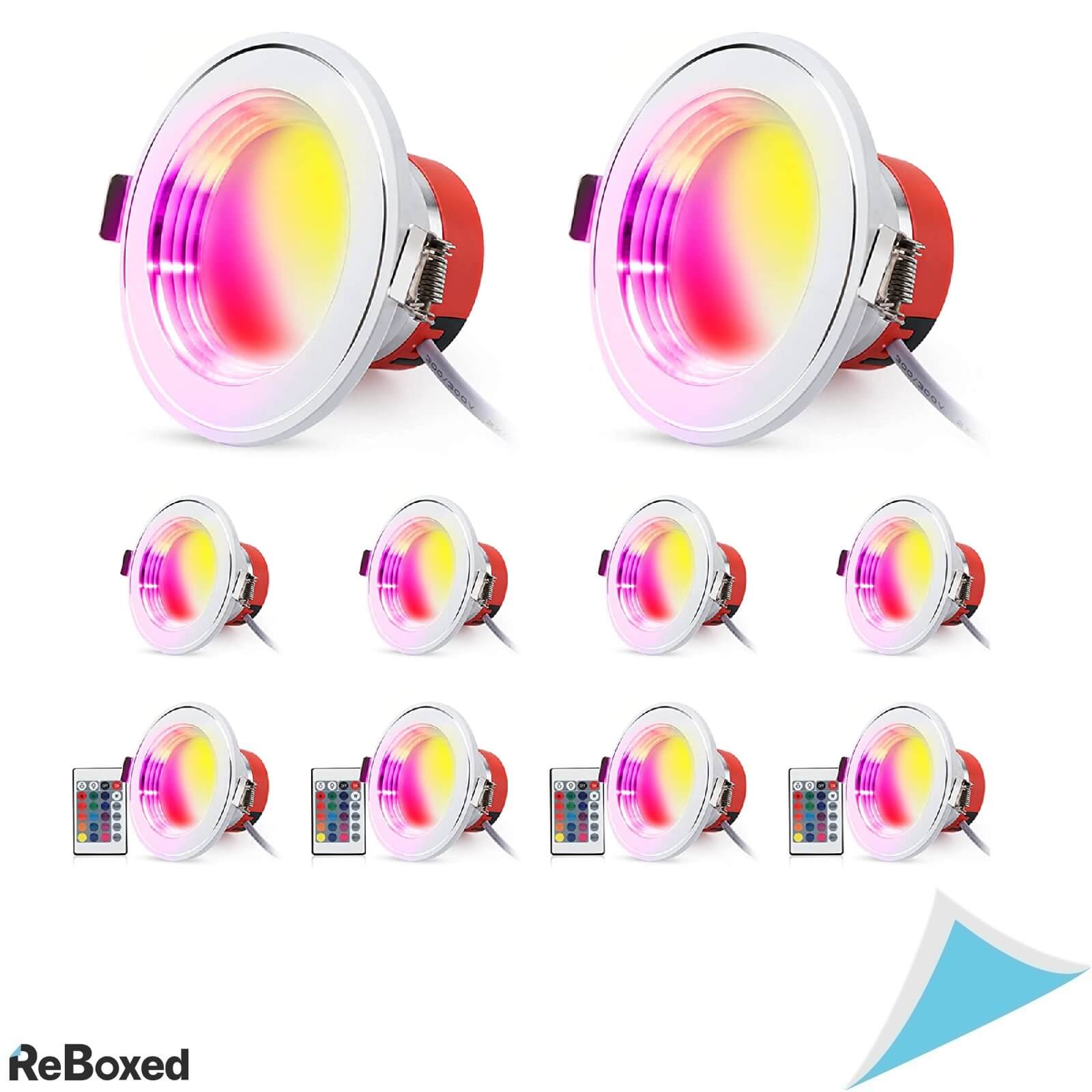 Set 10 Becuri LED 5W RGB cu Telecomanda Montaj Ingropat