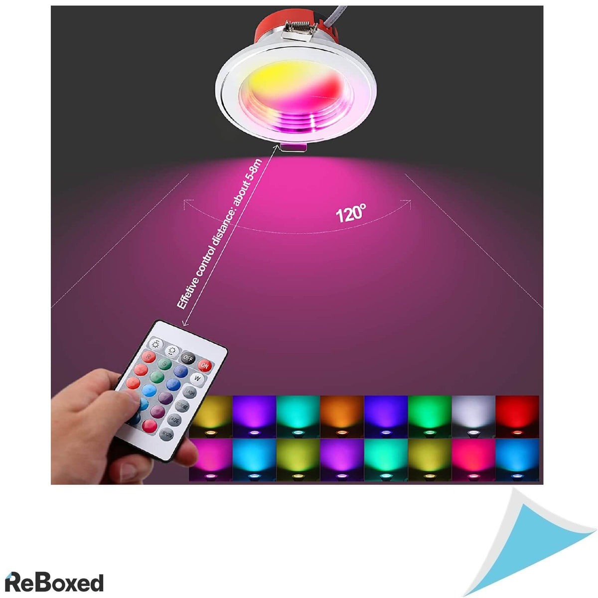 Set 10 Becuri LED 5W RGB cu Telecomanda Montaj Ingropat