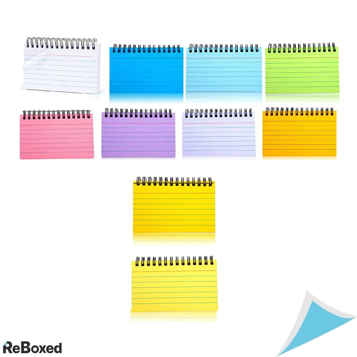 Set 10 Blocnotes-uri Spiralate 400 Foi Linii Pretaiate 12.4 x 8.6 cm