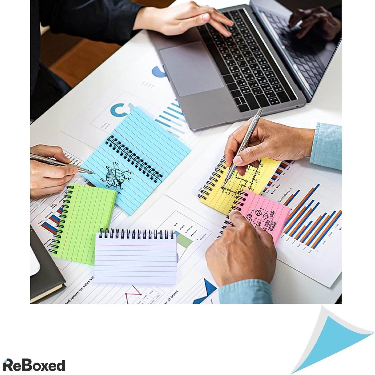 Set 10 Blocnotes-uri Spiralate 400 Foi Linii Pretaiate 12.4 x 8.6 cm