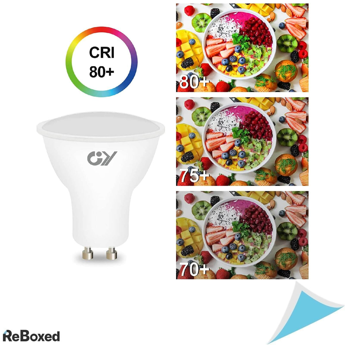 GY Set 12 x GU10 LED 3000K 8W 800lm CRI 80+ Non-Dimabile