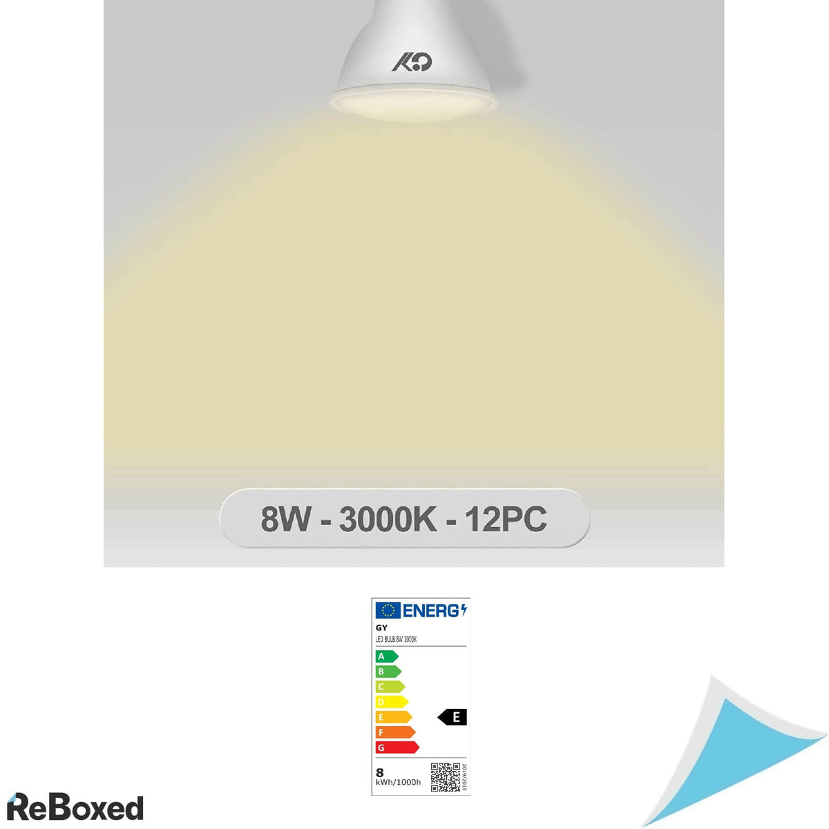 GY Set 12 x GU10 LED 3000K 8W 800lm CRI 80+ Non-Dimabile