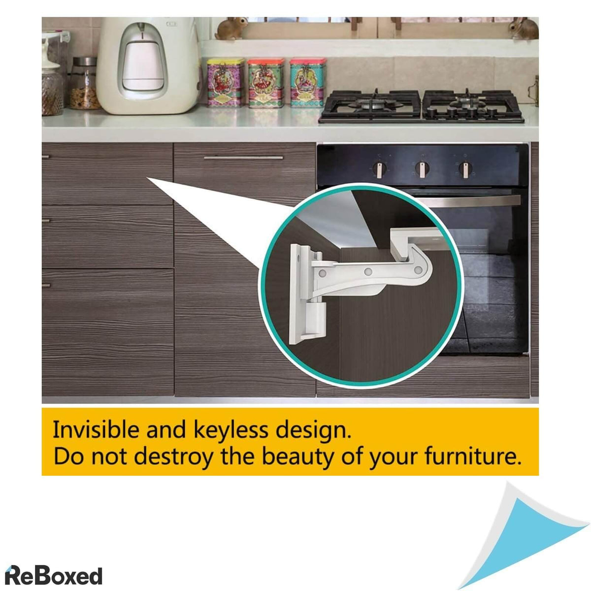 Set 12 Incuietori Dulapuri Sertare Adezive Siguranta Copii