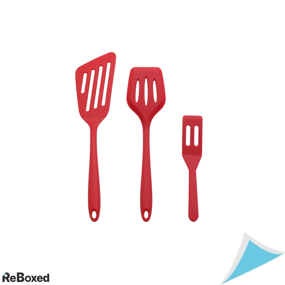 Set de 3 Spatule Mari din Silicon Rosu Antiaderent Rezistent Termic