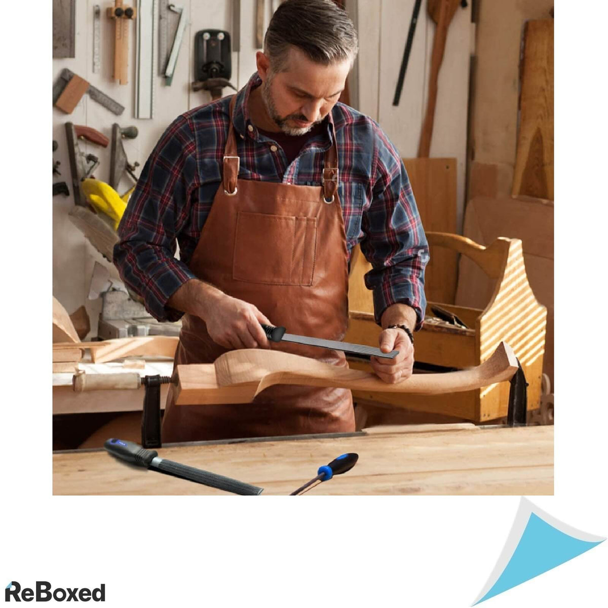 Preciva Set de 16 Pile de Atelier Lemn Metal Plastic si Geanta Stocare