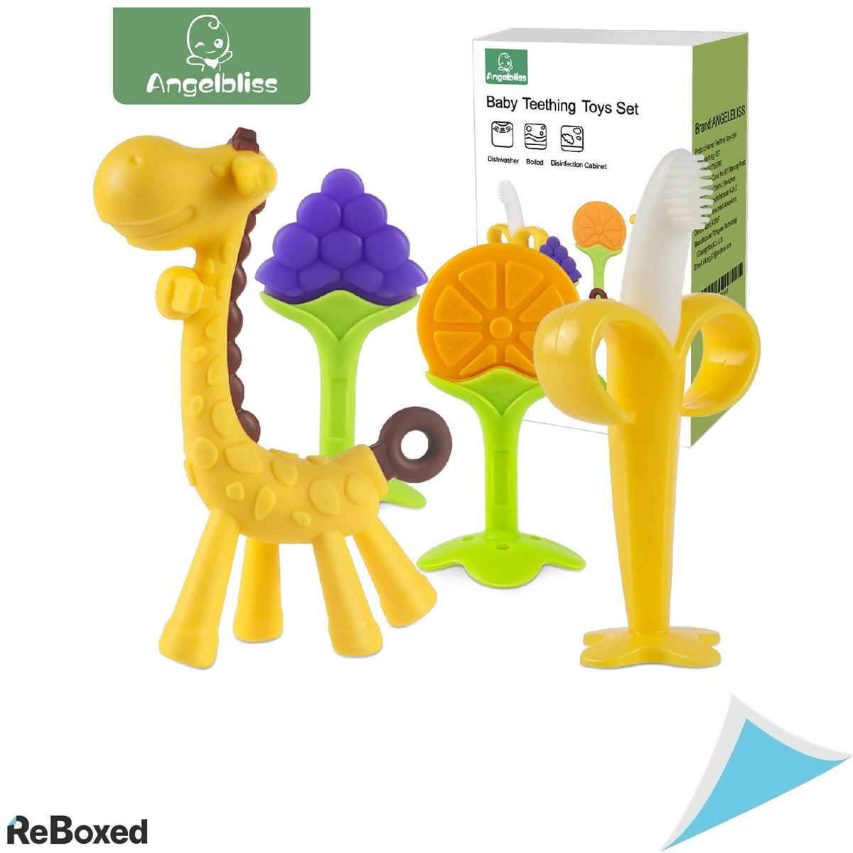 ANGELBLISS Set de 4 Jucarii pentru Dentitie Silicon Non-Toxic