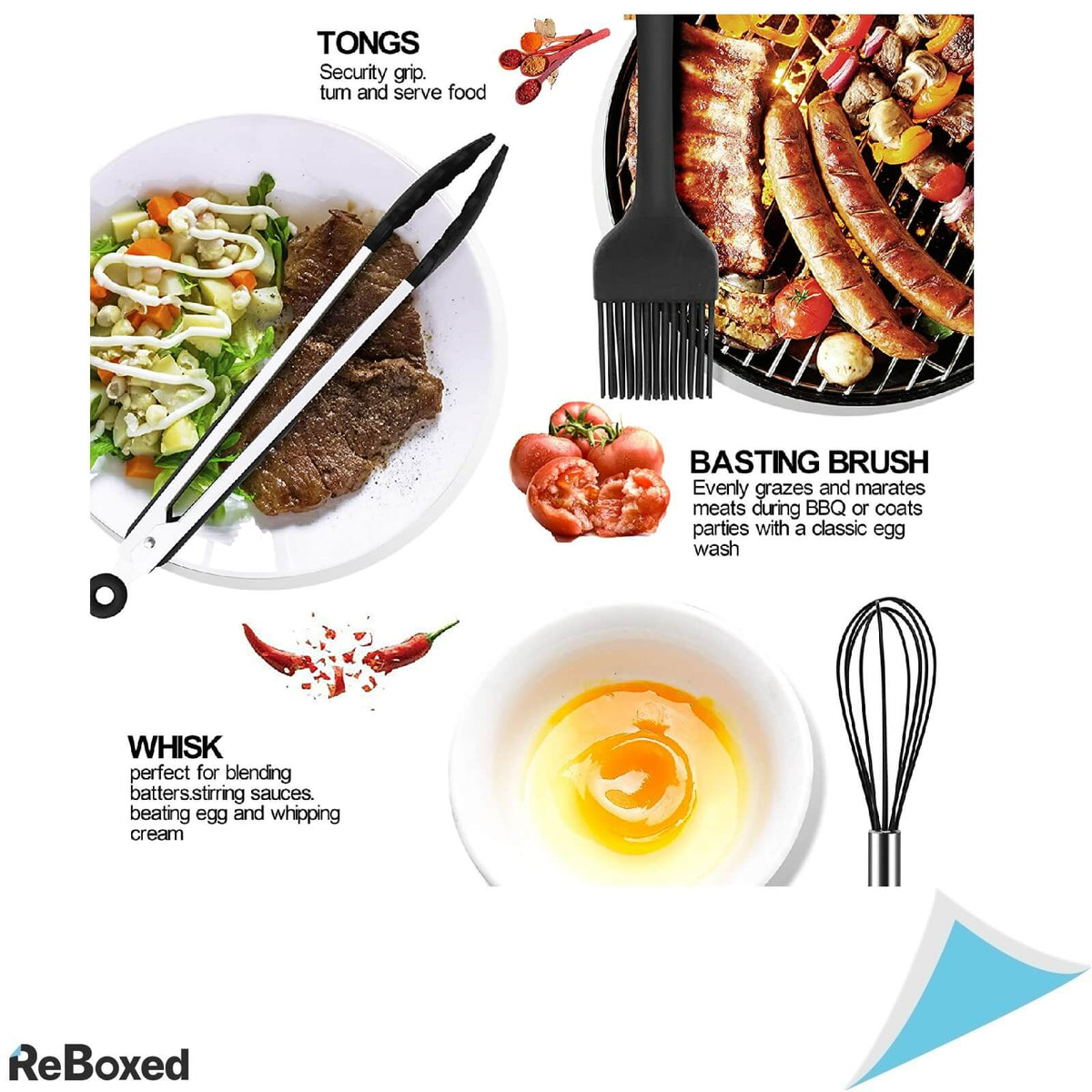 Set de 14 Ustensile pentru Gatit din Silicon cu Maner Otel