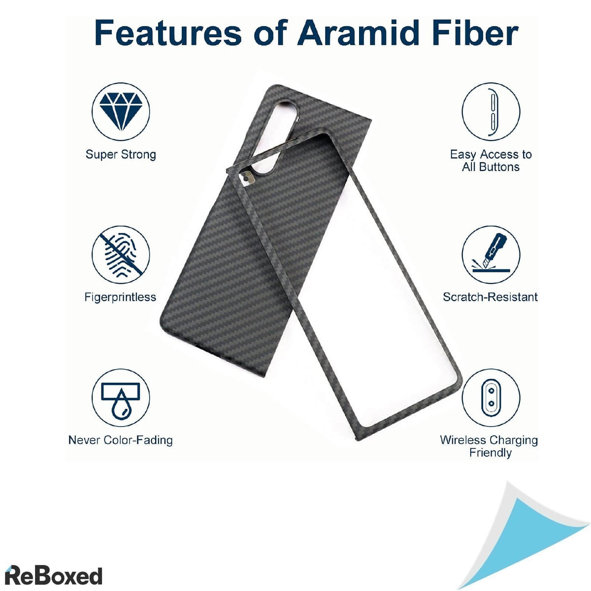 Sisyphy Husa Slim Snap-on Samsung Z Fold 3 5G Fibra de Aramid