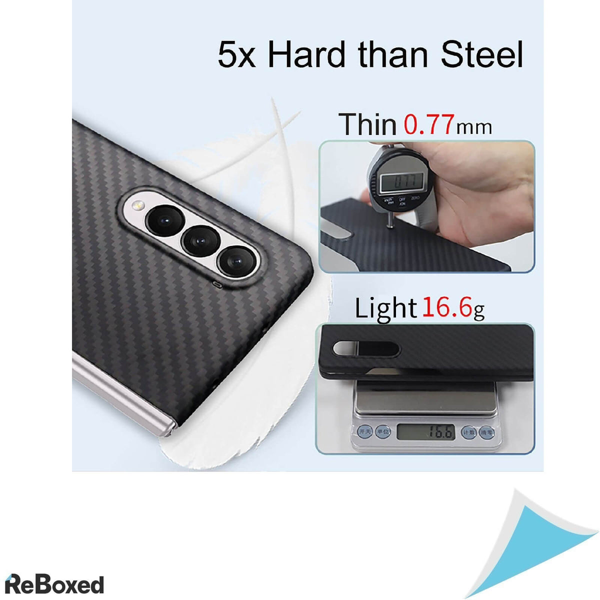 Sisyphy Husa Slim Snap-on Samsung Z Fold 3 5G Fibra de Aramid