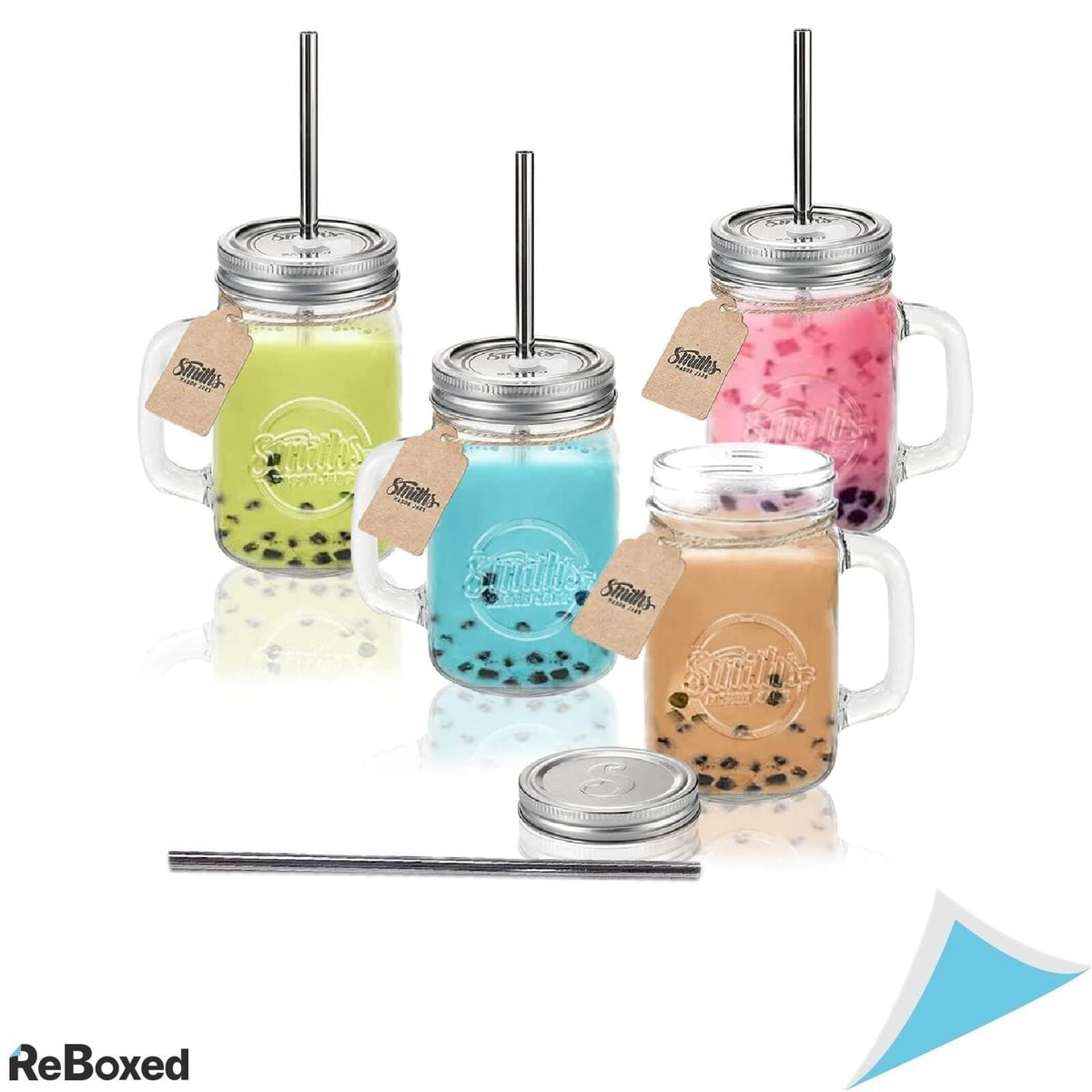 Smith&#39;s Mason Set 4 Cani 473ml Vintage Capace si Paie Reutilizabile