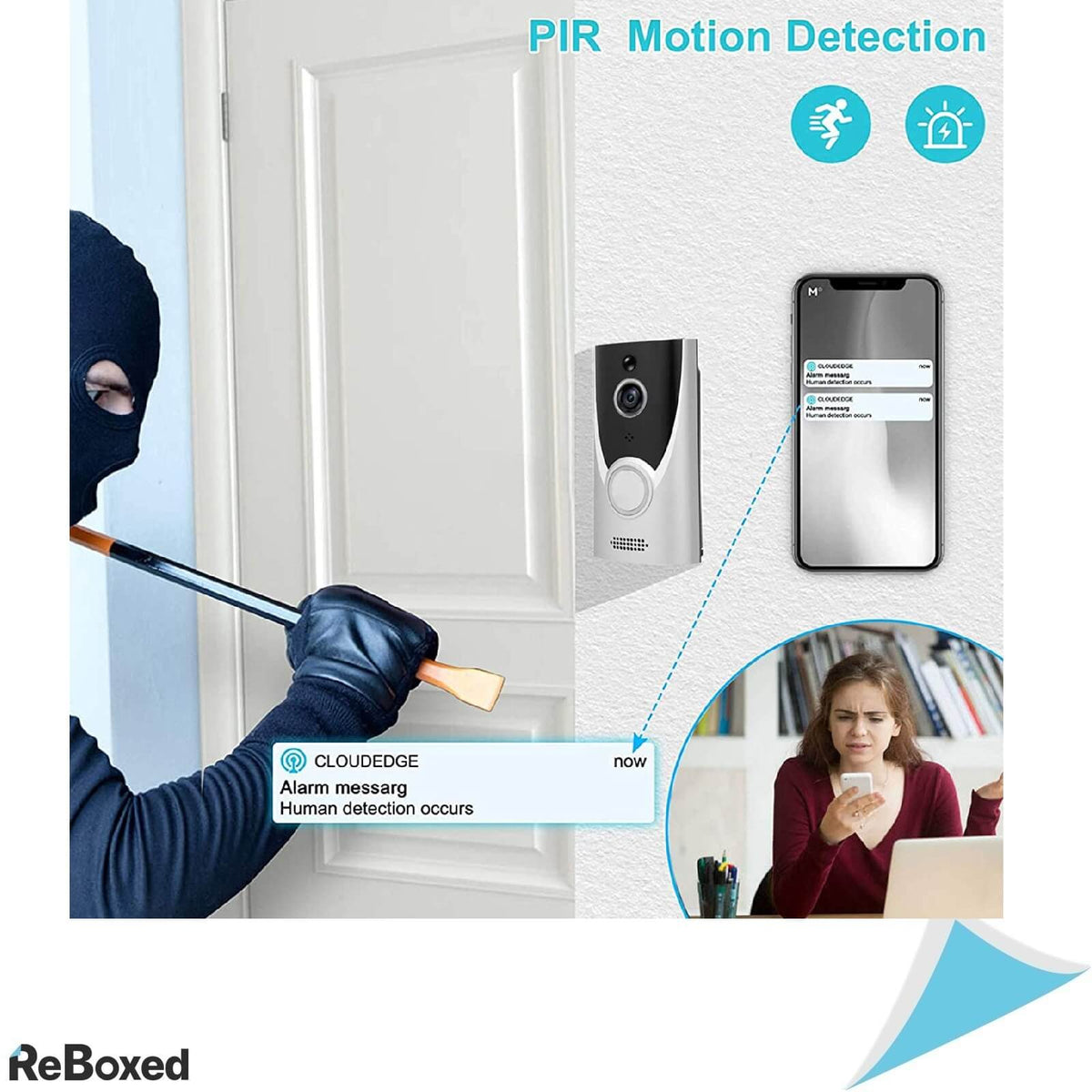 VideoInterfon HD WiFi cu Sonerie wireless si Inregistrare