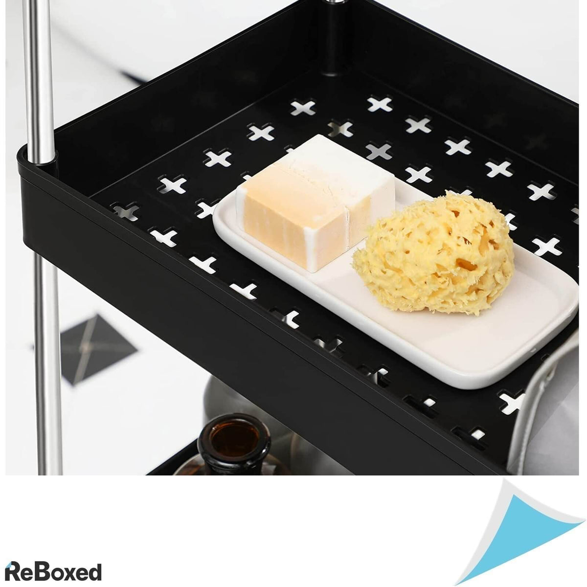 Songmics Raft Etajera cu Roti 4 Niveluri 85x40x22 cm Cadru Otel