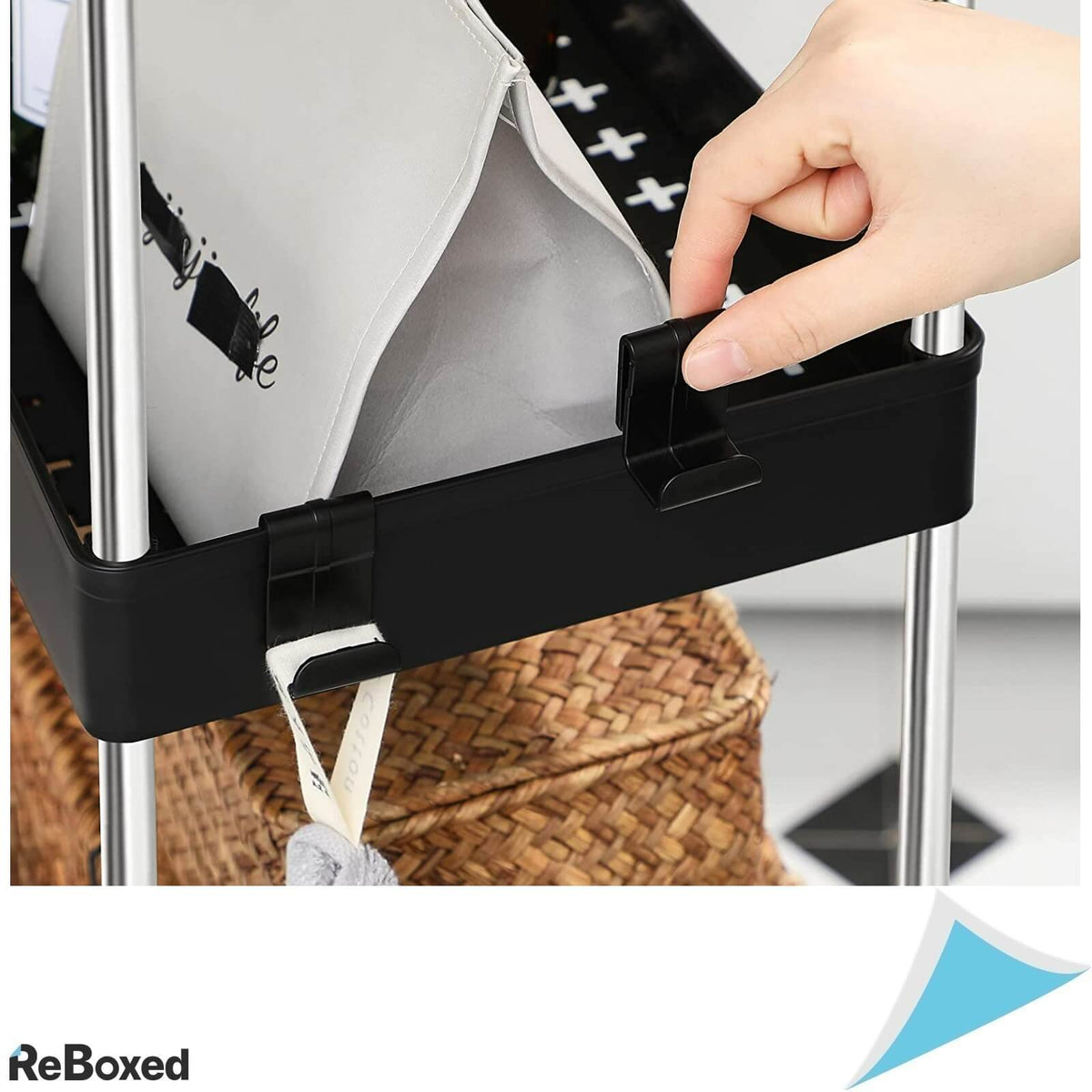 Songmics Raft Etajera cu Roti 4 Niveluri 85x40x22 cm Cadru Otel