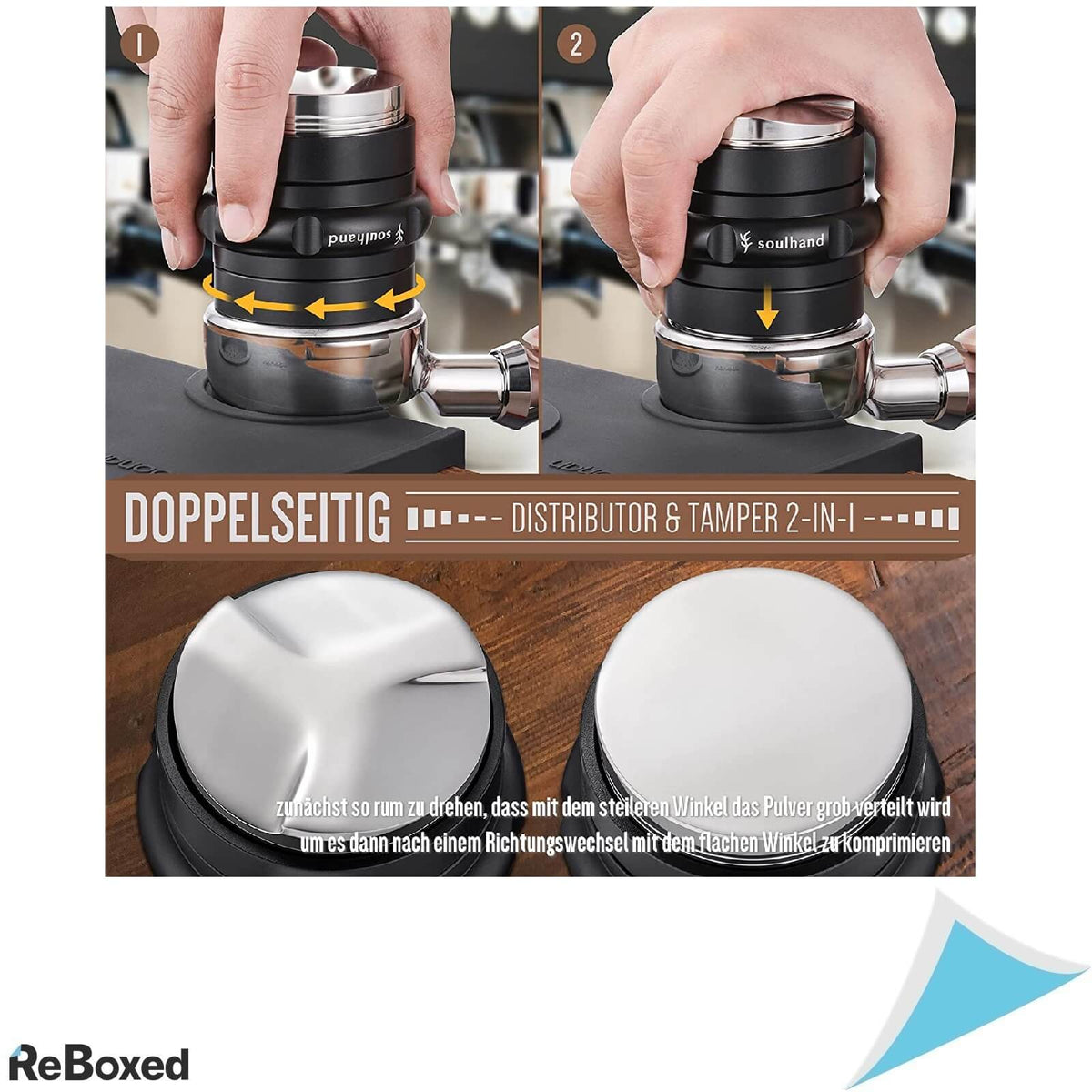 SoulHald Distribuitor Nivelator 51mm Cafea 2in1 Aluminiu