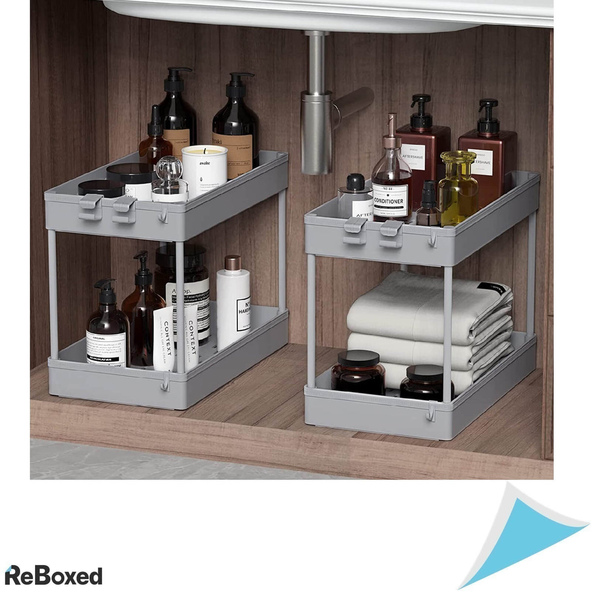 SpaceKeeper Organizator Multifunctional 2 Niveluri Carlige Gri