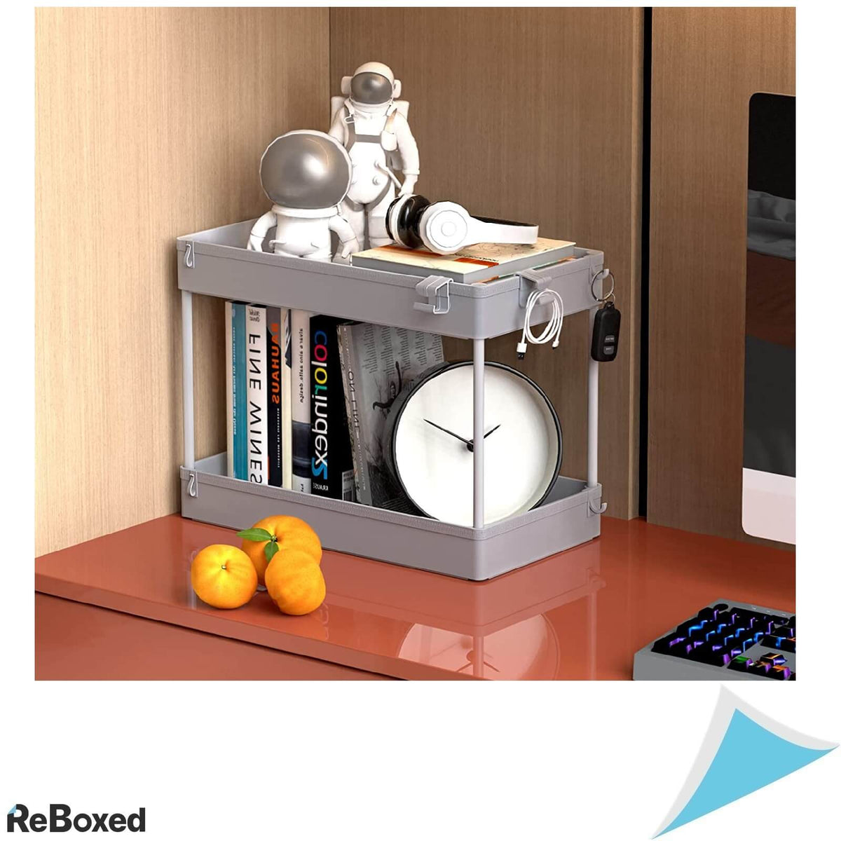 SpaceKeeper Organizator Multifunctional 2 Niveluri Carlige Gri