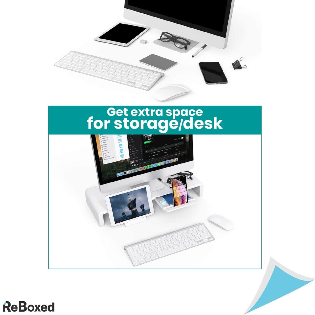 KlearLook Suport Pliabil Monitor cu Sertare Telefon Tableta