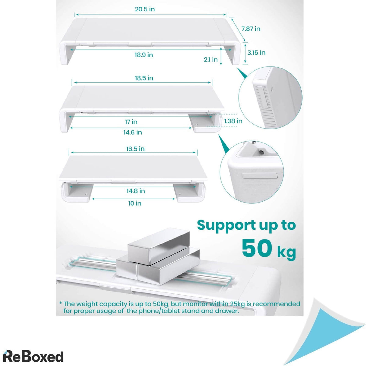 KlearLook Suport Pliabil Monitor cu Sertare Telefon Tableta